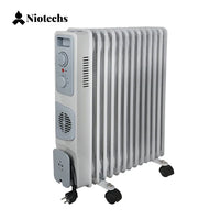 HKM-011923 Electric Oil-Filled Radiator Heater with Adjustable Thermostat - 1500W, 9/11/13/15 Fins, Portable Design