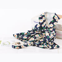 HKM-0120381 Floral Cotton Dog Dress with Nylon Traction Rope, Summer Overalls in Multiple Sizes