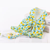 HKM-0120381 Floral Cotton Dog Dress with Nylon Traction Rope, Summer Overalls in Multiple Sizes