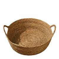 HKM-0120765 Cattail Cat Litter Mat with Rattan Frame and Sleeping Pad - Fashionable Weaving Design