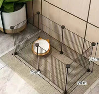 HKM-0122173 Indoor Dog Isolation Fence - 11-Piece Configurable Fence Panel for Small Dogs