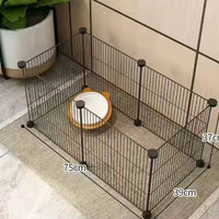 HKM-0122173 Indoor Dog Isolation Fence - 11-Piece Configurable Fence Panel for Small Dogs
