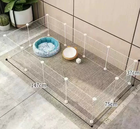 HKM-0122173 Indoor Dog Isolation Fence - 11-Piece Configurable Fence Panel for Small Dogs