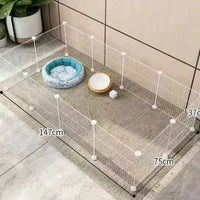 HKM-0122173 Indoor Dog Isolation Fence - 11-Piece Configurable Fence Panel for Small Dogs
