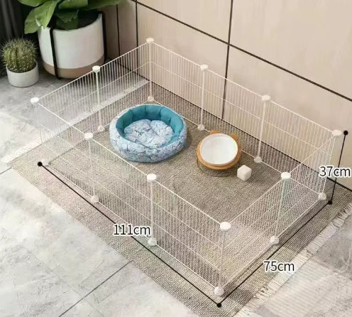 HKM-0122173 Indoor Dog Isolation Fence - 11-Piece Configurable Fence Panel for Small Dogs