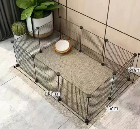 HKM-0122173 Indoor Dog Isolation Fence - 11-Piece Configurable Fence Panel for Small Dogs