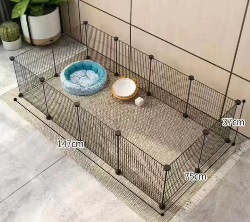 HKM-0122173 Indoor Dog Isolation Fence - 11-Piece Configurable Fence Panel for Small Dogs