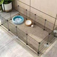 HKM-0122173 Indoor Dog Isolation Fence - 11-Piece Configurable Fence Panel for Small Dogs