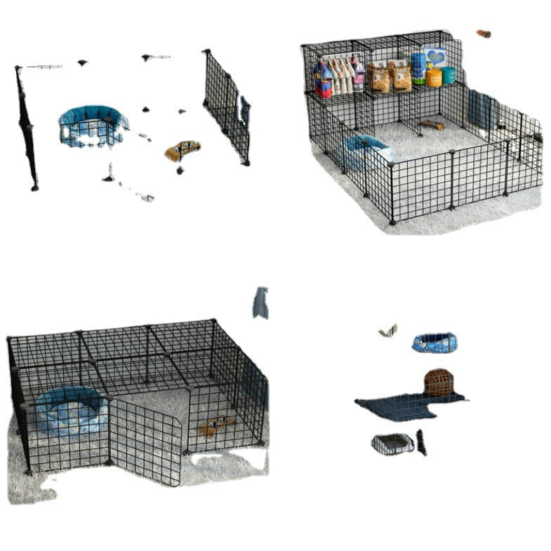 HKM-0122173 Indoor Dog Isolation Fence - 11-Piece Configurable Fence Panel for Small Dogs