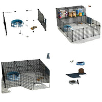 HKM-0122173 Indoor Dog Isolation Fence - 11-Piece Configurable Fence Panel for Small Dogs