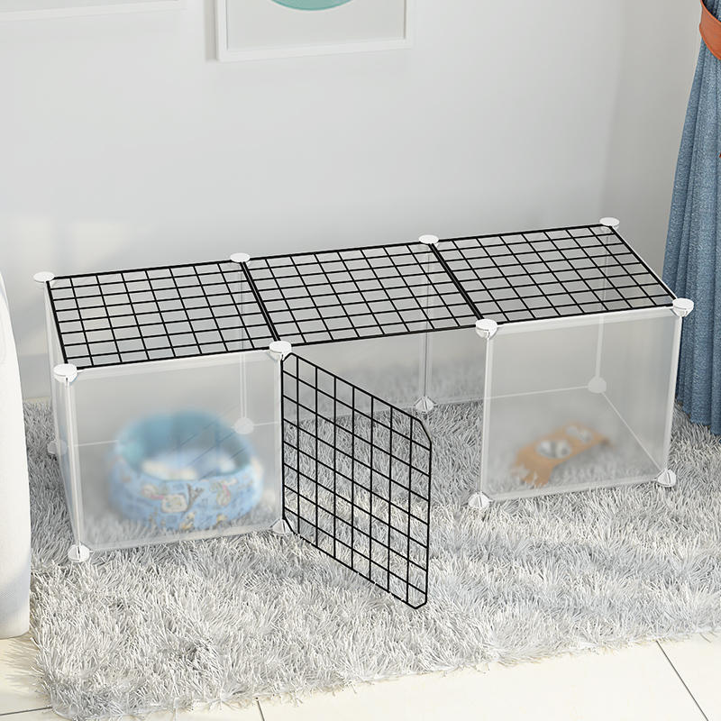HKM-0122173 Indoor Dog Isolation Fence - 11-Piece Configurable Fence Panel for Small Dogs