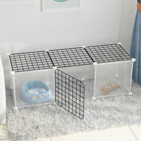 HKM-0122173 Indoor Dog Isolation Fence - 11-Piece Configurable Fence Panel for Small Dogs