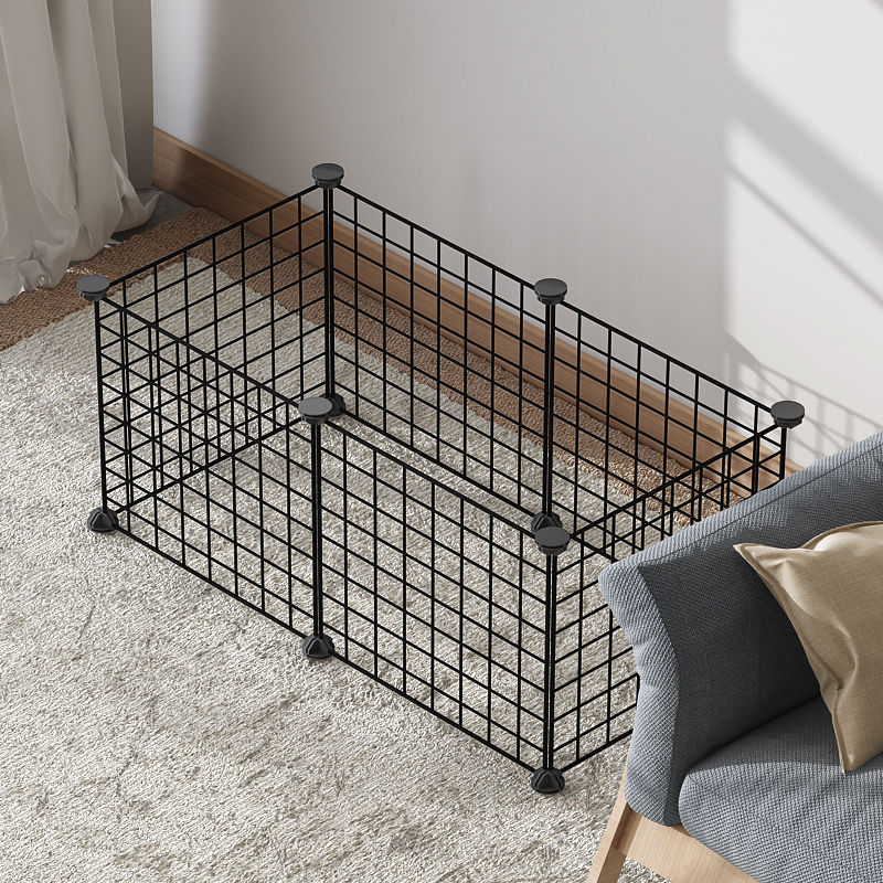HKM-0122173 Indoor Dog Isolation Fence - 11-Piece Configurable Fence Panel for Small Dogs