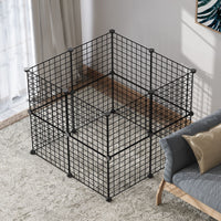 HKM-0122173 Indoor Dog Isolation Fence - 11-Piece Configurable Fence Panel for Small Dogs