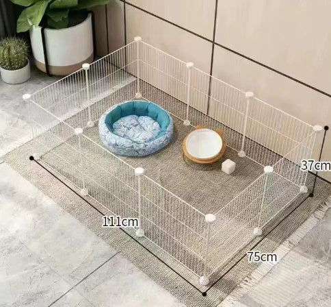 HKM-0122173 Indoor Dog Isolation Fence - 11-Piece Configurable Fence Panel for Small Dogs