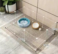 HKM-0122173 Indoor Dog Isolation Fence - 11-Piece Configurable Fence Panel for Small Dogs