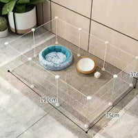 HKM-0122173 Indoor Dog Isolation Fence - 11-Piece Configurable Fence Panel for Small Dogs