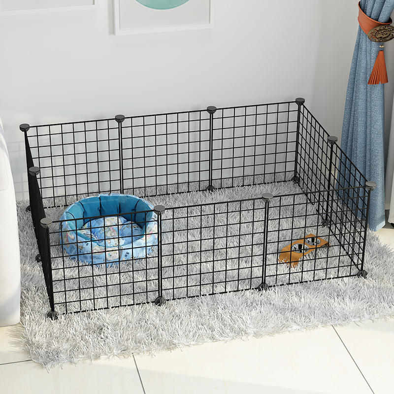HKM-0122173 Indoor Dog Isolation Fence - 11-Piece Configurable Fence Panel for Small Dogs