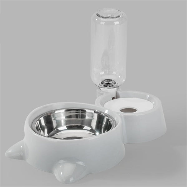HKM-0124349 Automatic Refill Dog Bowl in Vintage Blue, Smoke Gray, and Ancient Pink - Stainless Steel and Plastic Design