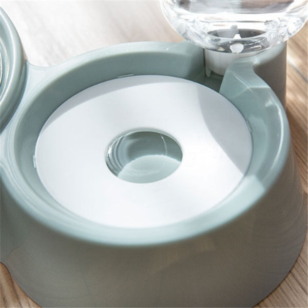 HKM-0124349 Automatic Refill Dog Bowl in Vintage Blue, Smoke Gray, and Ancient Pink - Stainless Steel and Plastic Design