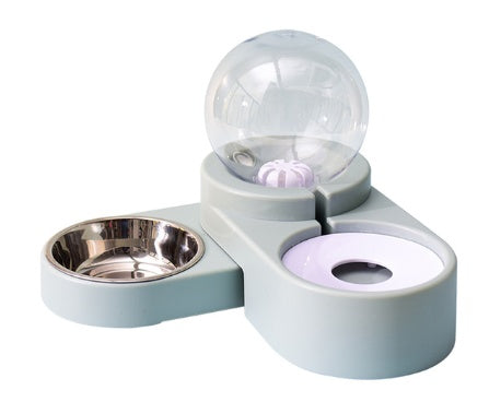HKM-0124349 Automatic Refill Dog Bowl in Vintage Blue, Smoke Gray, and Ancient Pink - Stainless Steel and Plastic Design