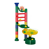 HKM-012435 325-Piece Glow-in-the-Dark Marble Run STEM Toy Set with Motorized Elevator for Kids