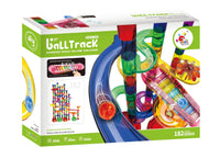 HKM-012435 325-Piece Glow-in-the-Dark Marble Run STEM Toy Set with Motorized Elevator for Kids