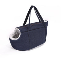 HKM-0124605 Versatile Cotton Plush Pet Carrying Backpack for Cats and Puppies, Jeans Blue