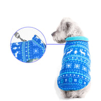 HKM-0124733 Winter Pet Sweater Pullover for Small Dogs and Puppies in Red and Blue Fleece