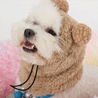 HKM-0125373 Adjustable Winter Pet Hat with Plush Fur Ball - Double-Sided Cotton Velvet, Available in Purple and Dark Khaki
