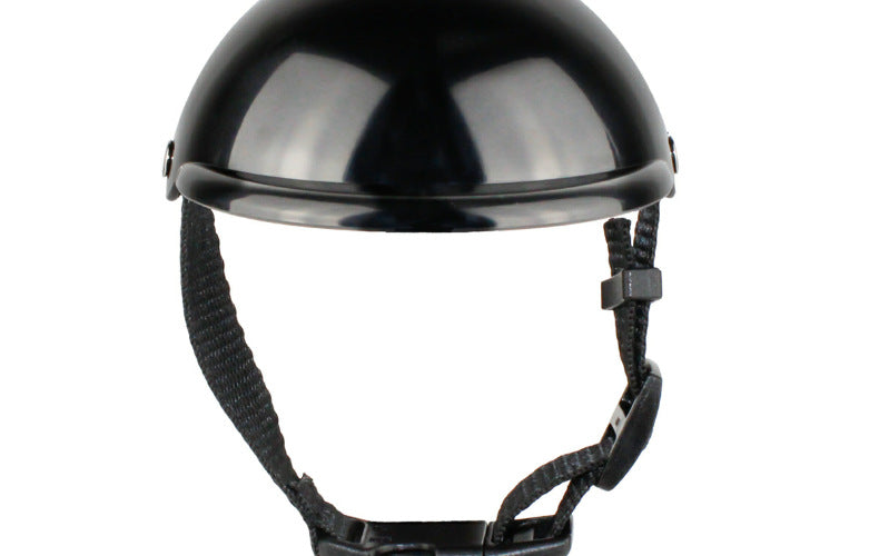 HKM-0127165 Adjustable Pet Helmet for Dogs and Cats - Protective Motorcycle Accessory, Black