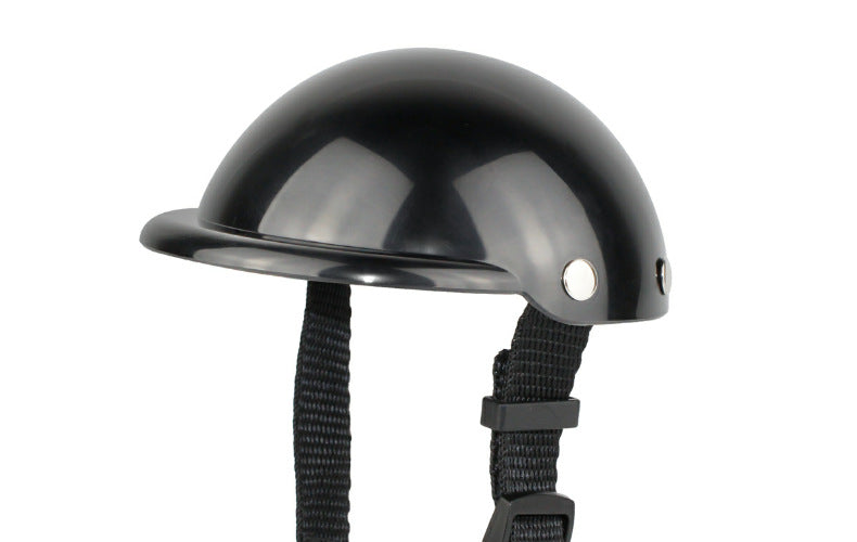 HKM-0127165 Adjustable Pet Helmet for Dogs and Cats - Protective Motorcycle Accessory, Black