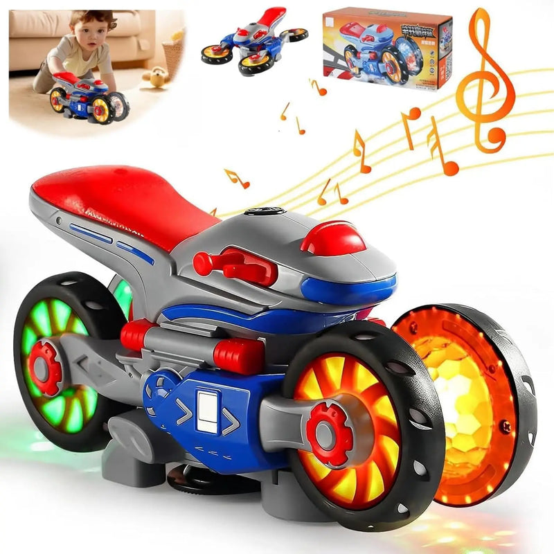 HKM-012947 Colorful Electric Rotary Motorcycle Toy for Kids with Music and Lights - Ages 2 to 13