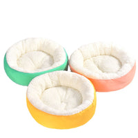 HKM-0130365 Comfortable Round Lambswool Pet Bed for Cats ¨C Available in Small, Medium, and Large Sizes