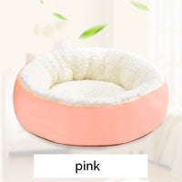 HKM-0130365 Comfortable Round Lambswool Pet Bed for Cats ¨C Available in Small, Medium, and Large Sizes