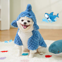 HKM-0131389 Shark Transformation Plush Pet Jacket for Dogs and Cats, Polyester, Multiple Sizes Available