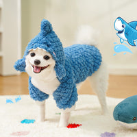 HKM-0131389 Shark Transformation Plush Pet Jacket for Dogs and Cats, Polyester, Multiple Sizes Available