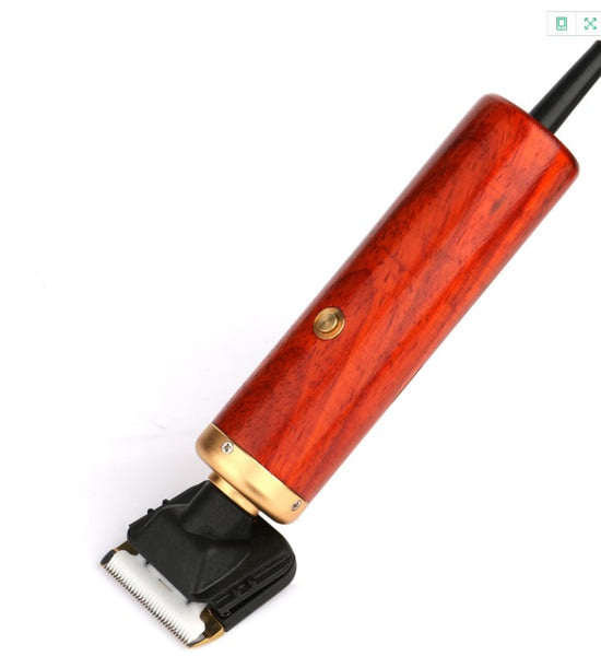 HKM-0131901 High-Power Electric Pet Clipper with Wooden Shell, 2.9m Cord for Home and Salon Use