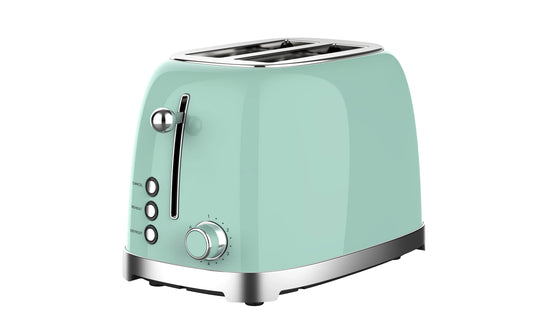 HKM-013203 Retro Wide Slot 2-Slice Stainless Steel Sandwich Toaster