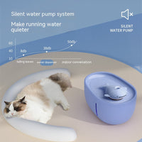 HKM-0132157 Dancing Whale Automatic Pet Water Dispenser for Dogs and Cats, 2000ML Capacity, Sky Blue