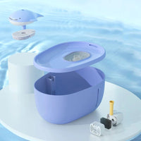 HKM-0132157 Dancing Whale Automatic Pet Water Dispenser for Dogs and Cats, 2000ML Capacity, Sky Blue