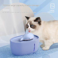 HKM-0132157 Dancing Whale Automatic Pet Water Dispenser for Dogs and Cats, 2000ML Capacity, Sky Blue