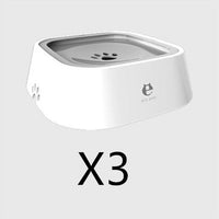 HKM-0132285 1.5L Floating Pet Water Bowl with Anti-Overflow Slow Feeder Design - Perfect for Cats and Dogs