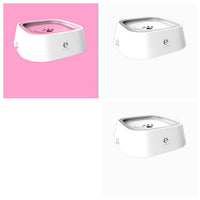 HKM-0132285 1.5L Floating Pet Water Bowl with Anti-Overflow Slow Feeder Design - Perfect for Cats and Dogs