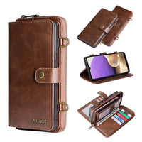 HKM-013331 Multi-Function Diagonal Mobile Phone Case Flip Holster in Solid Colors for Samsung Models