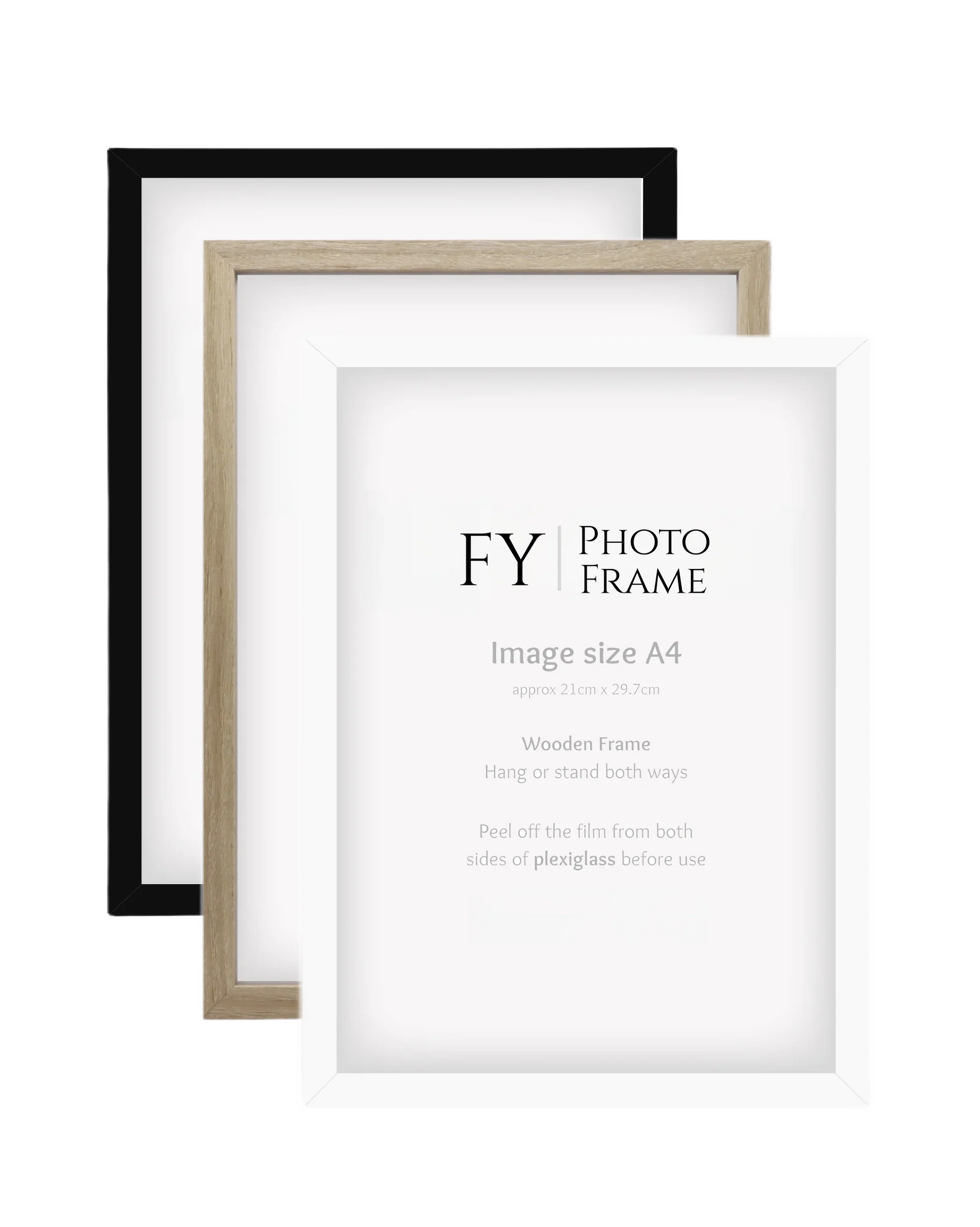 HKM-013331 Nordic Style A3 Photo Frame Kit - A4 Picture Frame for Wall Decoration with Optional Mat