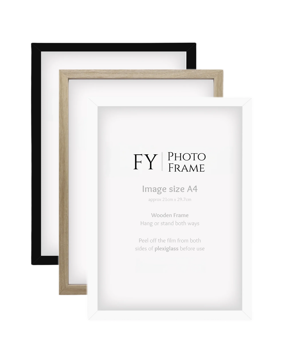 HKM-013331 Nordic Style A3 Photo Frame Kit - A4 Picture Frame for Wall Decoration with Optional Mat