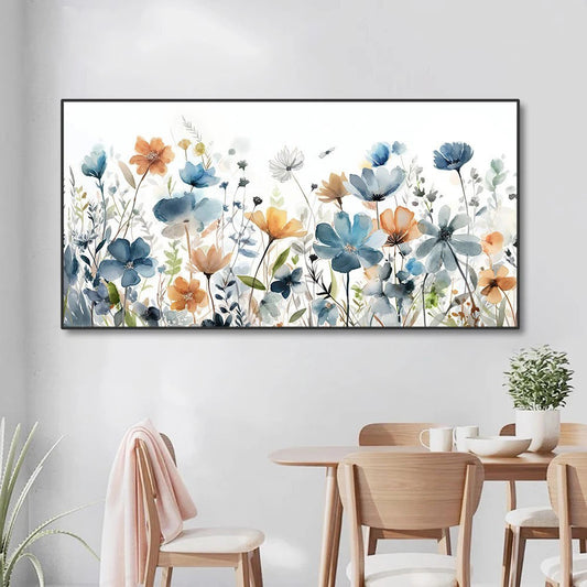 HKM-013395 Handmade Oil Painting Canvas Artwork of Delicate Watercolor Flowers for Home Decor