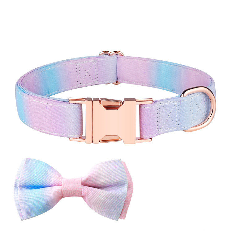 HKM-0134077 Stylish Bow Collar Set for Pets in Sweet Pink, Blue, and More