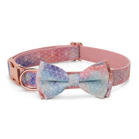 HKM-0134077 Stylish Bow Collar Set for Pets in Sweet Pink, Blue, and More